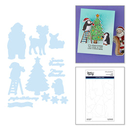 Polar Friends Etched Dies for Coordinating Stamp Set by Simon Hurle