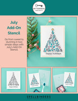 Winter Sprigs Tree Press Plates & Dies Set/ Add-On Stencil- BetterPress Society July 2024