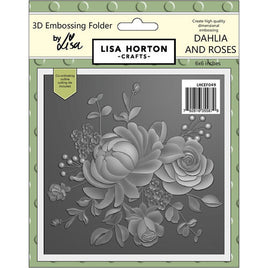 Dahlia and Roses - 6x6 Lisa Horton 3D Embossing Folder with Die