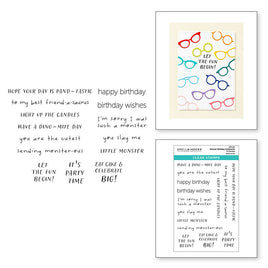 Monster Birthday Sentiments Clear Stamp Set