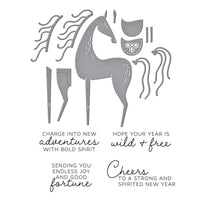 Good Fortune Horse Clear Stamp & Die Set