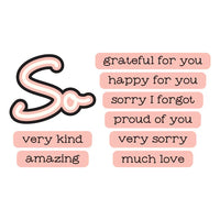 So Amazing Sentiments Clear Stamp & Die Set