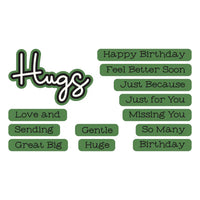 Love and Hugs Sentiments Clear Stamp & Die Set