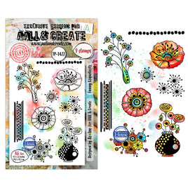 #1477 Funny Coquelicots - A6 Stamp Set