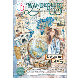 Wanderlust Junk Journal & Ephemera Book A4 32/Pkg