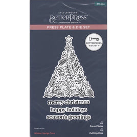 Winter Sprigs Tree Press Plates & Dies Set/ Add-On Stencil- BetterPress Society July 2024