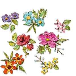 Brushstroke Flowers Mini by Tim Holtz - Sizzix Thinlits Die Set 14PK