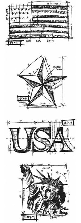 Americana Blueprint Strip