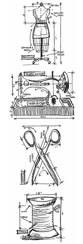 Sewing Blueprint Strip