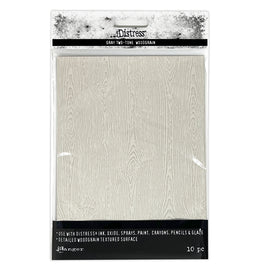 Tim Holtz Distress® Christmas Woodgrain Cardstock Light Gray 5" x 7", 10pc